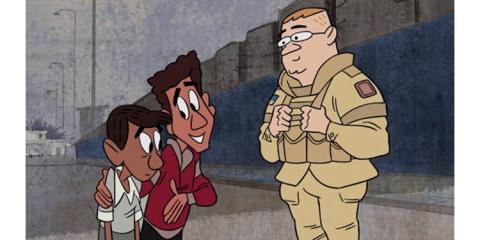 Military member meets two young boys in StoryCorps' Military Voices Initiative animation, The Nature of War 