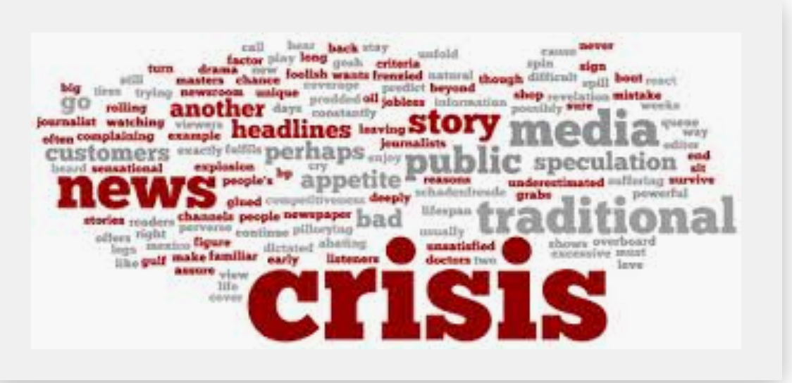 News crisis word cloud